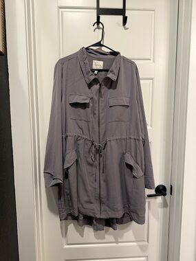 Plus Size Torrid Grey Lightweight Anorak Jacket 2X